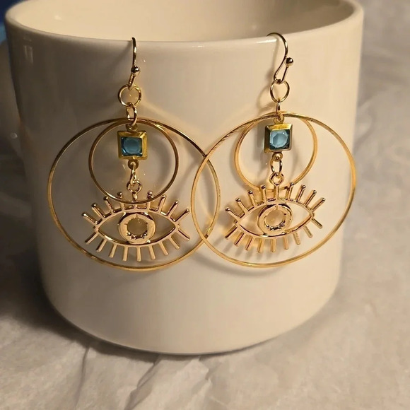 Jewelry - 3/ $15 New Gold Color Evil Eye Earrings